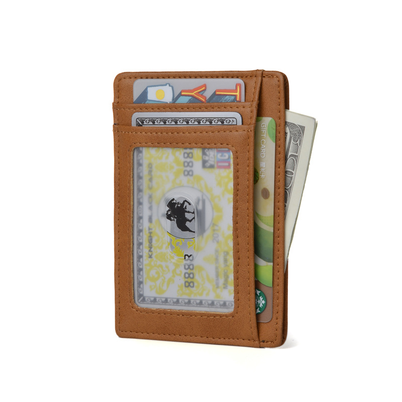 Slim RFID Blocking Genuine Leather Wallet Male Credit ID Card Holder Purse Money Case for Men Women