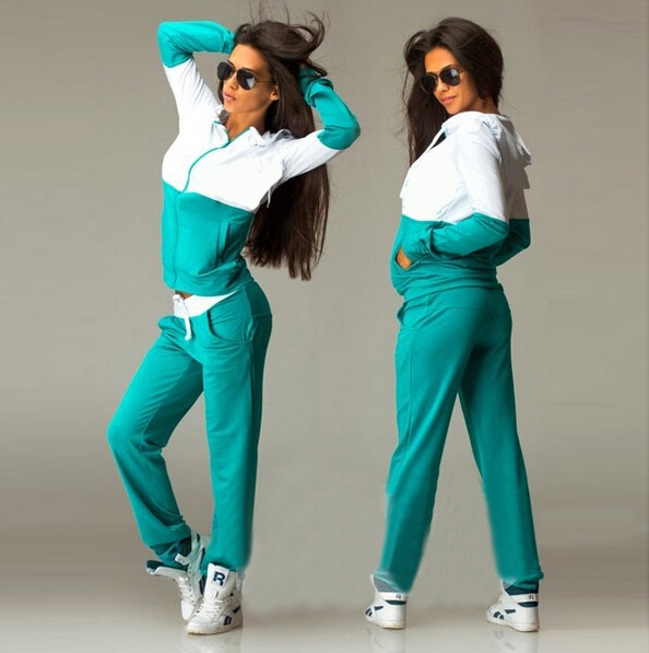 Patchwork Zipper Top And Pants Plus size Tracksuit Women Hoodies Sweatshirts Casual Warm Sweat Suit