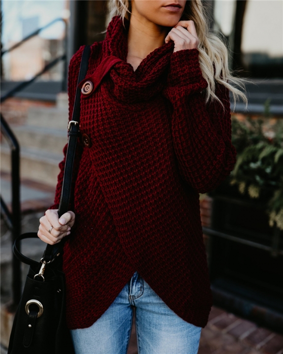 High quality Hot Sweater ladies korea lace up knitted women sweaters and pullovers loose winter sweater