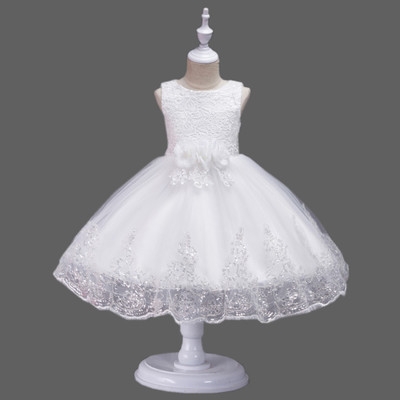 High quality Kids Dress for Girls Wedding Tulle Lace Long Girl Dress Elegant Princess Party Pageant Formal Gown