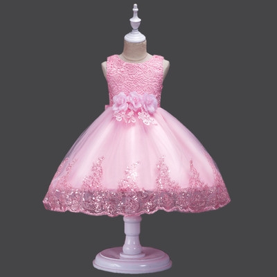 High quality Kids Dress for Girls Wedding Tulle Lace Long Girl Dress Elegant Princess Party Pageant Formal Gown