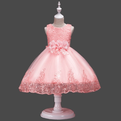 High quality Kids Dress for Girls Wedding Tulle Lace Long Girl Dress Elegant Princess Party Pageant Formal Gown
