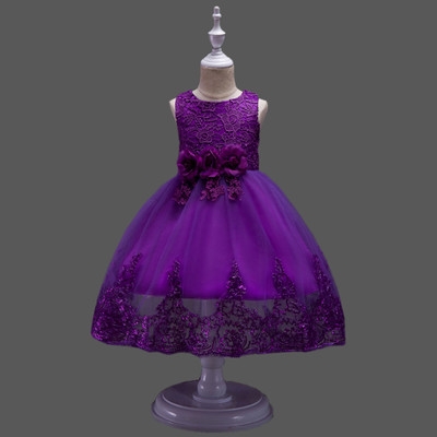 High quality Kids Dress for Girls Wedding Tulle Lace Long Girl Dress Elegant Princess Party Pageant Formal Gown