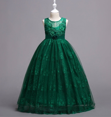 2021 High quality Elegant Flower Girl Wedding Dress Summer Girls Princess Dress Christmas Kids Party Dress For Girl