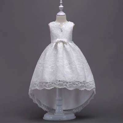 2021 High quality Girls Dress Summer Wedding Dress Red Lace Princess Party Dresses Girl Clothes Kids Vestido