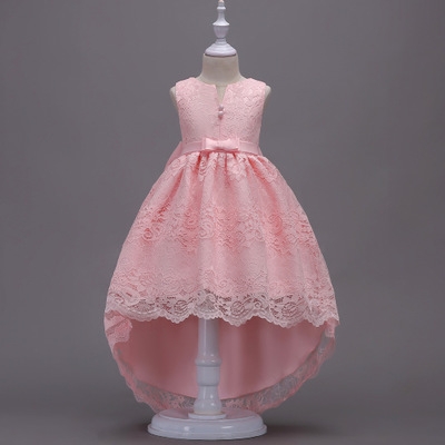 2021 High quality Girls Dress Summer Wedding Dress Red Lace Princess Party Dresses Girl Clothes Kids Vestido