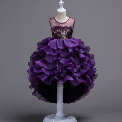 High quality Girl Princess Costume Dresses Girl Party Stripe Tulle Kids Children Prom Gown Vestido Formal Dress