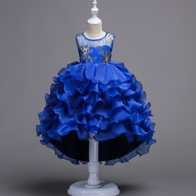High quality Girl Princess Costume Dresses Girl Party Stripe Tulle Kids Children Prom Gown Vestido Formal Dress