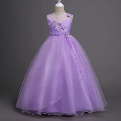 2021 High quality Girls Wedding Flower Girl Dress Princess Party Pageant Formal Dress Sleeveless Dress