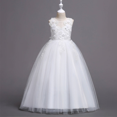 High quality Girl Summer Dress Kids Clothes Flower Dress Wedding Events Party Birthday Dress