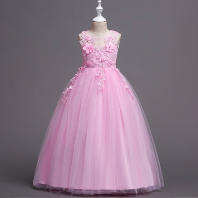 High quality Girl Summer Dress Kids Clothes Flower Dress Wedding Events Party Birthday Dress