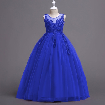 High quality Girl Summer Dress Kids Clothes Flower Dress Wedding Events Party Birthday Dress