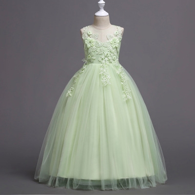 High quality Girl Summer Dress Kids Clothes Flower Dress Wedding Events Party Birthday Dress