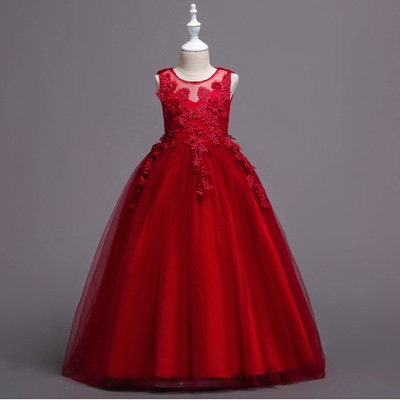 High quality Girl Summer Dress Kids Clothes Flower Dress Wedding Events Party Birthday Dress