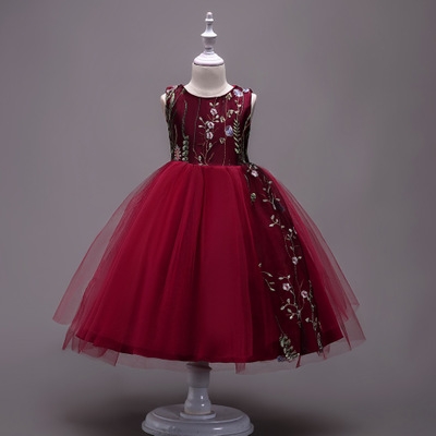 2021 High quality Baby Girls Flower bowknot Wedding Party Gown Children Tutu Dress girls Princess dress kids clothes