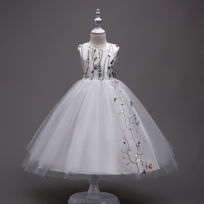 2021 High quality Baby Girls Flower bowknot Wedding Party Gown Children Tutu Dress girls Princess dress kids clothes