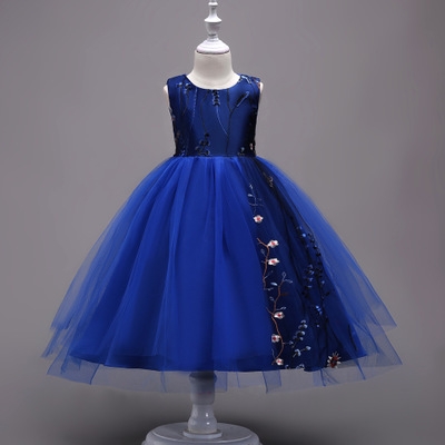 2021 High quality Baby Girls Flower bowknot Wedding Party Gown Children Tutu Dress girls Princess dress kids clothes