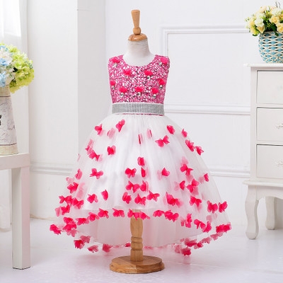 2021 High quality Summer Girl Dress for Wedding Party Embroidery Gold Sequins Flowers Princess Girls Dresses