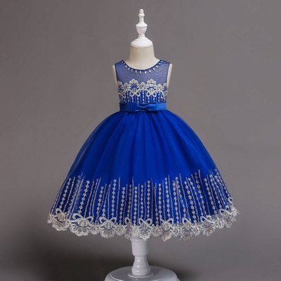 2021 High quality Baby Girls Flower Bowknot Wedding Party Gown Children Tutu Dress Girls Princess Dress