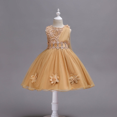 2021 High quality Kids Girl Flower Petals Dress Children Wedding Outfits Elegant Dress for Girl Vestido Party Prom