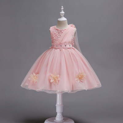 High quality Kids Petals Dress Children Wedding Outfits Elegant Dress for Girl Vestido Party Prom Gown Princess