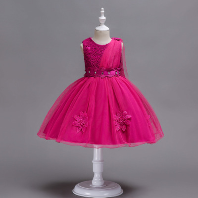 High quality Kids Petals Dress Children Wedding Outfits Elegant Dress for Girl Vestido Party Prom Gown Princess
