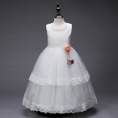 2021 High quality Appliques Diamond Flower Girl Dresses Kids Evening Gowns For Wedding First Communion Dresses