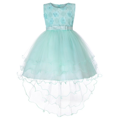 2021 High quality Baby Girls Flower Dresses Elegant Tulle Lace Dress Formal Cake Tutu Birthday Party Princess Dress