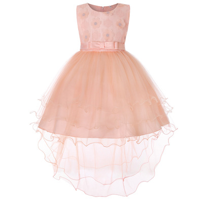 2021 High quality Baby Girls Flower Dresses Elegant Tulle Lace Dress Formal Cake Tutu Birthday Party Princess Dress