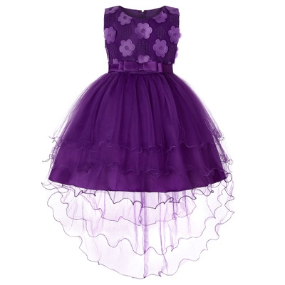 2021 High quality Baby Girls Flower Dresses Elegant Tulle Lace Dress Formal Cake Tutu Birthday Party Princess Dress