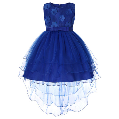 2021 High quality Baby Girls Flower Dresses Elegant Tulle Lace Dress Formal Cake Tutu Birthday Party Princess Dress