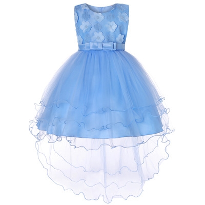 2021 High quality Baby Girls Flower Dresses Elegant Tulle Lace Dress Formal Cake Tutu Birthday Party Princess Dress