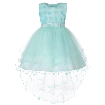 2021 High quality Baby Girls Flower Dresses Elegant Tulle Lace Dress Formal Cake Tutu Birthday Party Princess Dress