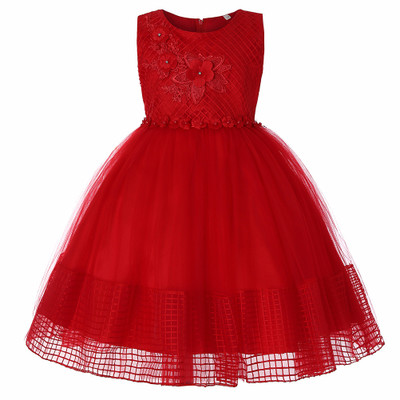 2021 High quality Baby Girls Flower Dress for Girls Lace Cake Tutu Party Princess Dress Pageant Christmas Kids Clothes