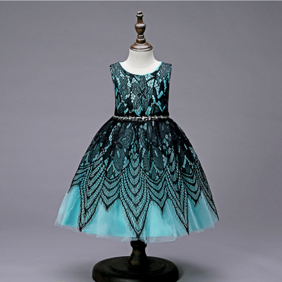 2021 High quality Kids Girl Wedding Flower Girls Dress Lace Tulle Princess Party Pageant Formal Dress Prom Dress
