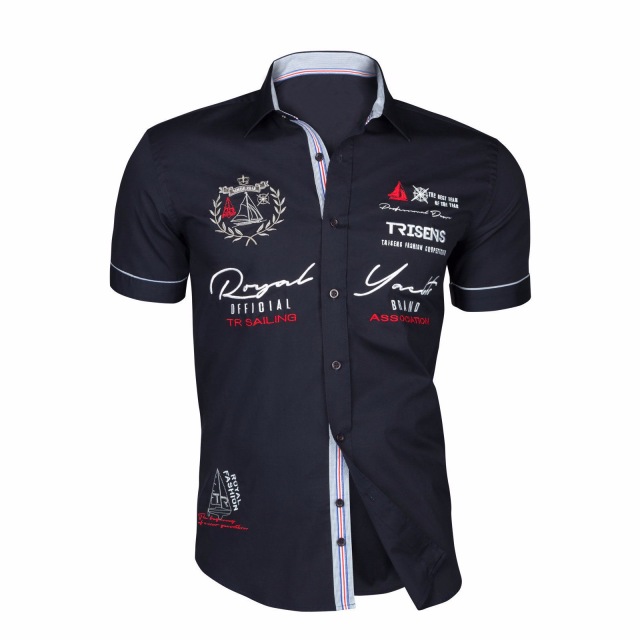 2021 High quality Men Casual Shirts Slim Fit Men's Casual Button Down Shirt Short Sleeve Formal Dress Shirts Men