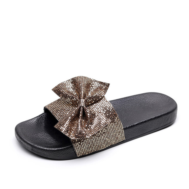 2021 High quality Summer Women Sexy Bling Slippers Woman Shoes Casual Pu Leather Flower Beach Shoes Female