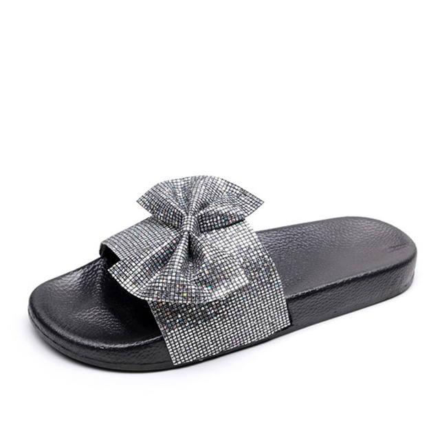 2021 High quality Summer Women Sexy Bling Slippers Woman Shoes Casual Pu Leather Flower Beach Shoes Female