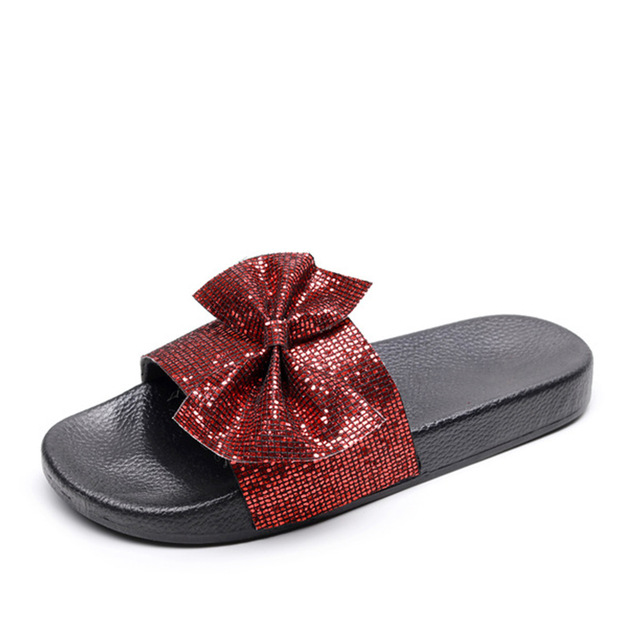 2021 High quality Summer Women Sexy Bling Slippers Woman Shoes Casual Pu Leather Flower Beach Shoes Female