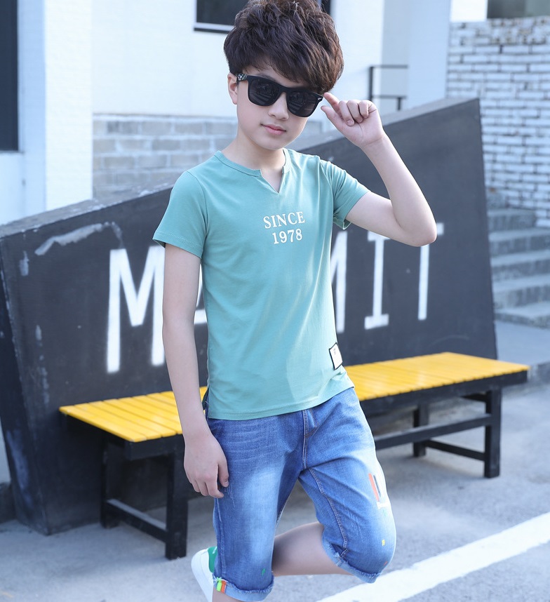 2021 High quality Kids Tracksuit For Boys Clothing Suits Summer Teenage Boys Clothing T-shirt Shorts Outfit
