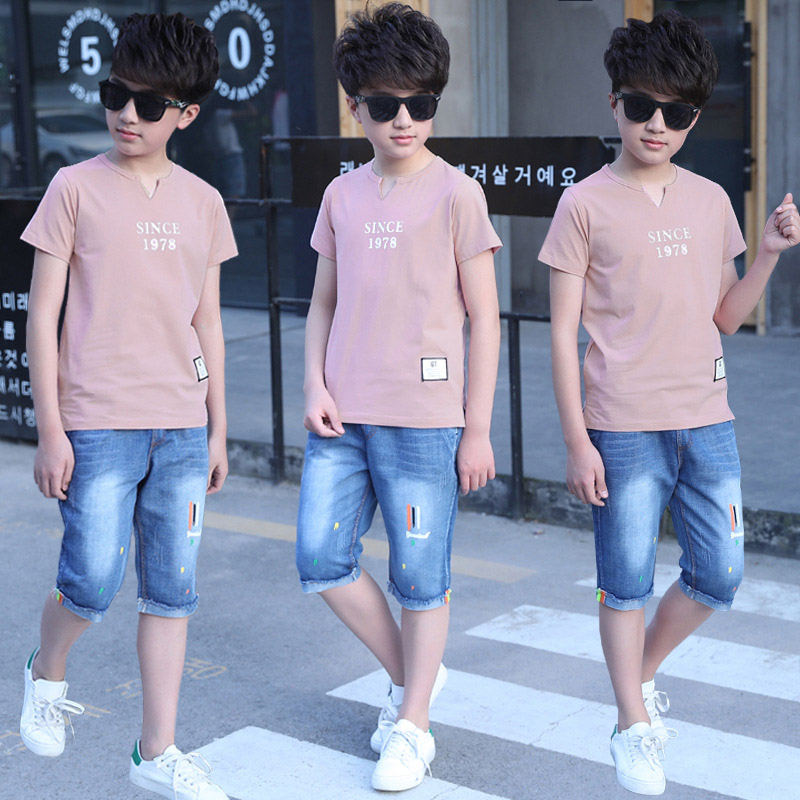 2021 High quality Kids Tracksuit For Boys Clothing Suits Summer Teenage Boys Clothing T-shirt Shorts Outfit