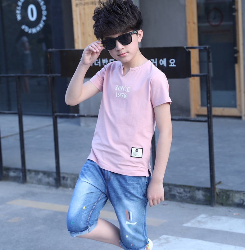 2021 High quality Kids Tracksuit For Boys Clothing Suits Summer Teenage Boys Clothing T-shirt Shorts Outfit