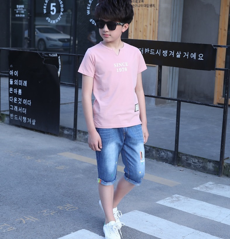 2021 High quality Kids Tracksuit For Boys Clothing Suits Summer Teenage Boys Clothing T-shirt Shorts Outfit