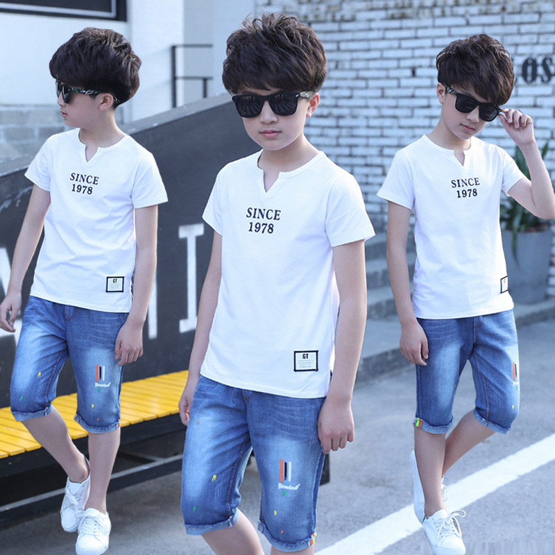 2021 High quality Kids Tracksuit For Boys Clothing Suits Summer Teenage Boys Clothing T-shirt Shorts Outfit