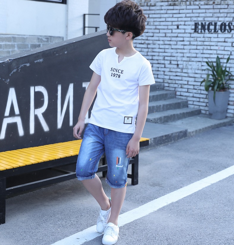 2021 High quality Kids Tracksuit For Boys Clothing Suits Summer Teenage Boys Clothing T-shirt Shorts Outfit