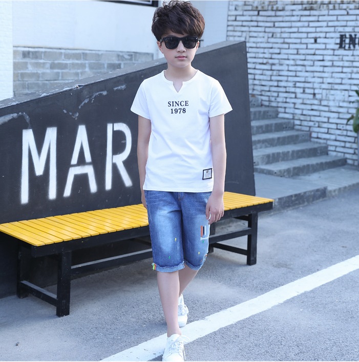 2021 High quality Kids Tracksuit For Boys Clothing Suits Summer Teenage Boys Clothing T-shirt Shorts Outfit