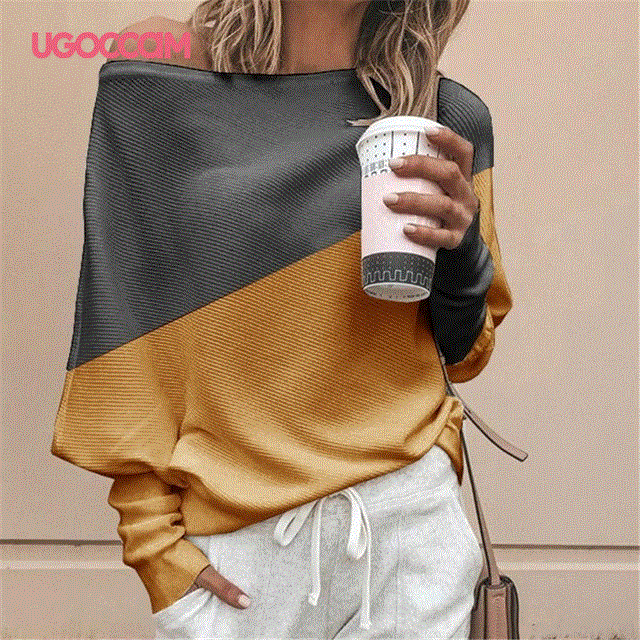 2021 High quality UGOCCAM Sexy Blouse Women Long Sleeve Women Blouses Autumn Loose Women Top Shirts Lady Blouse Shirt Women Shirt Plus Size Blusas