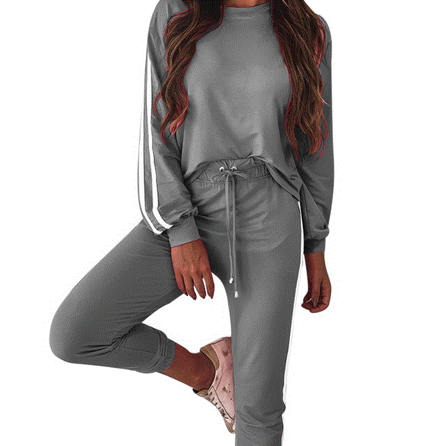 High quality  Women 2Piece  Pants Sweat Suits Ladies Top Hoodie And Jogger Sets Activity Fitness Top Sweatpant Clothing