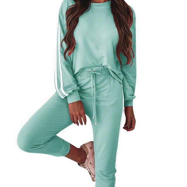 High quality  Women 2Piece  Pants Sweat Suits Ladies Top Hoodie And Jogger Sets Activity Fitness Top Sweatpant Clothing