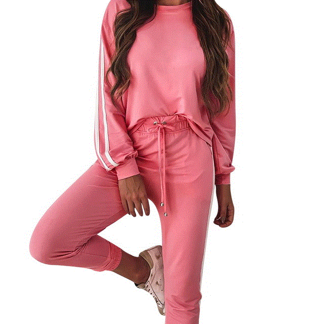 High quality  Women 2Piece  Pants Sweat Suits Ladies Top Hoodie And Jogger Sets Activity Fitness Top Sweatpant Clothing